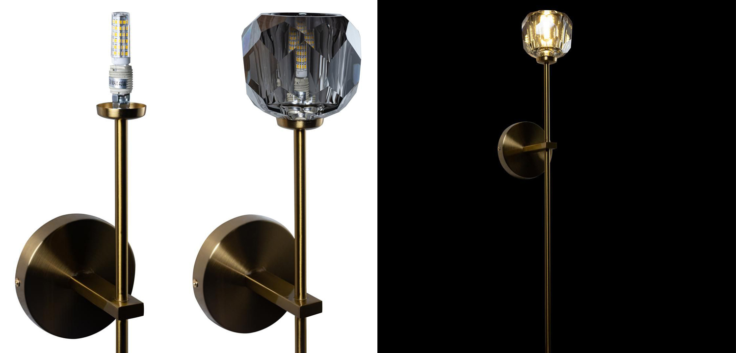 Бра RH Boule de Cristal Long Sconce smoky - фото №1