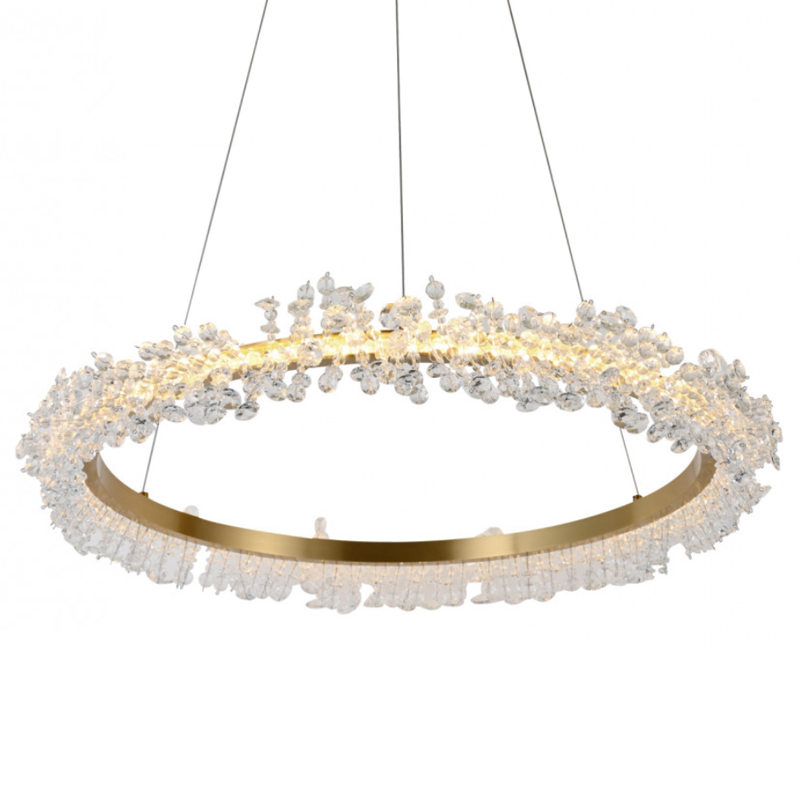 Crystal round chandelier Светильник Кольцо из Хрусталя  Прозрачный Латунь в Екатеринбурге | Loft Concept 