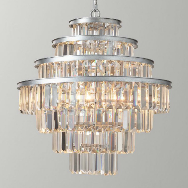 Люстра Alaine Crystal Large Pendant Silver Серебряный Прозрачное Стекло в Екатеринбурге | Loft Concept 