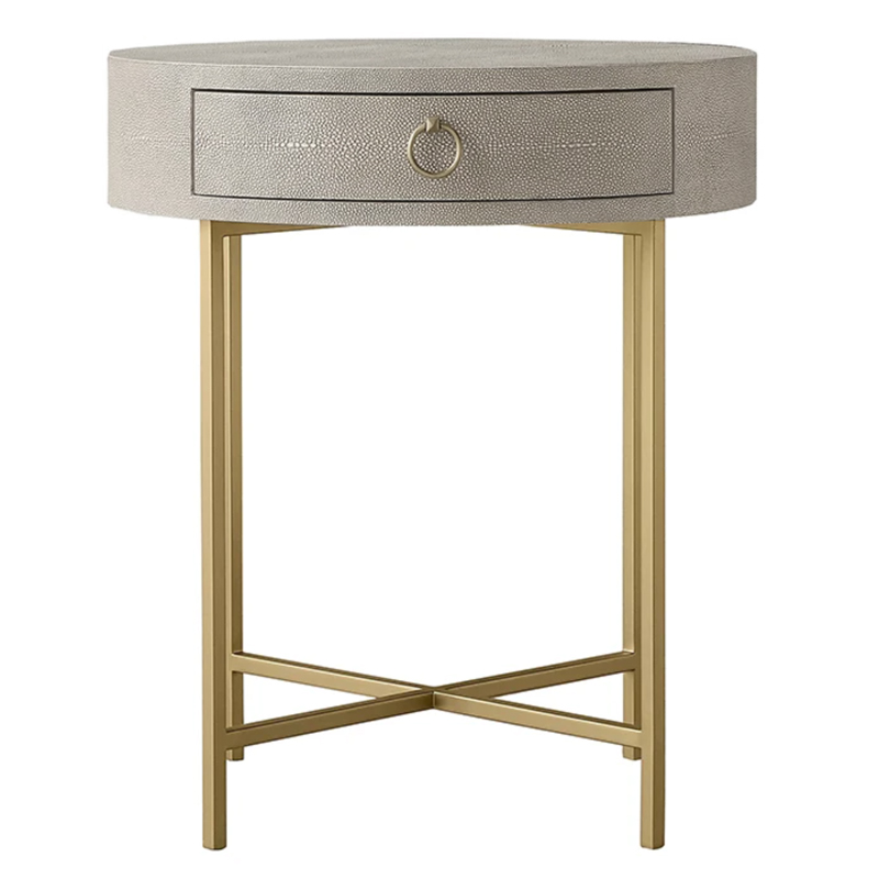 Gaston Stingray Round Gray Side Table Приставной стол серый скат Золотой Серый в Екатеринбурге | Loft Concept 