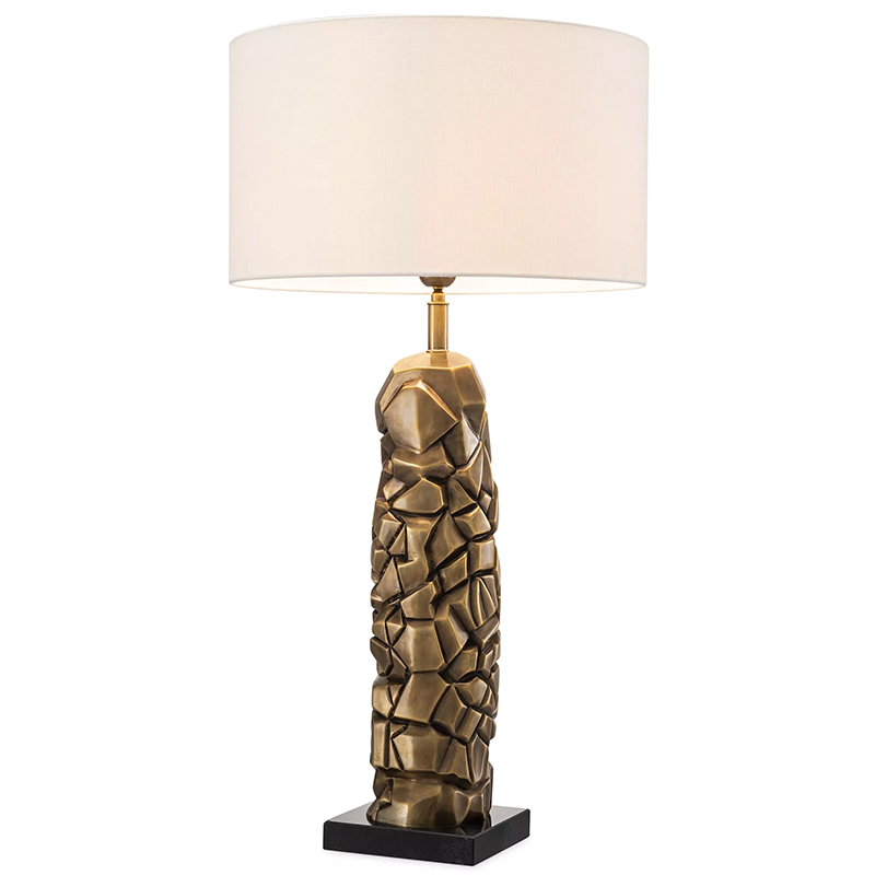 Настольная лампа Eichholtz Table Lamp The Rock Латунь Черный Белый в Екатеринбурге | Loft Concept 