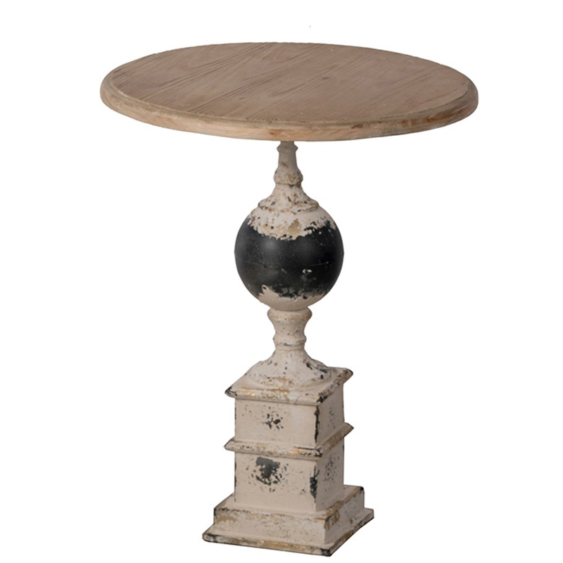 Приставной стол Pedestal Table Черный Белый винтажная патина   Древесина в Екатеринбурге | Loft Concept 