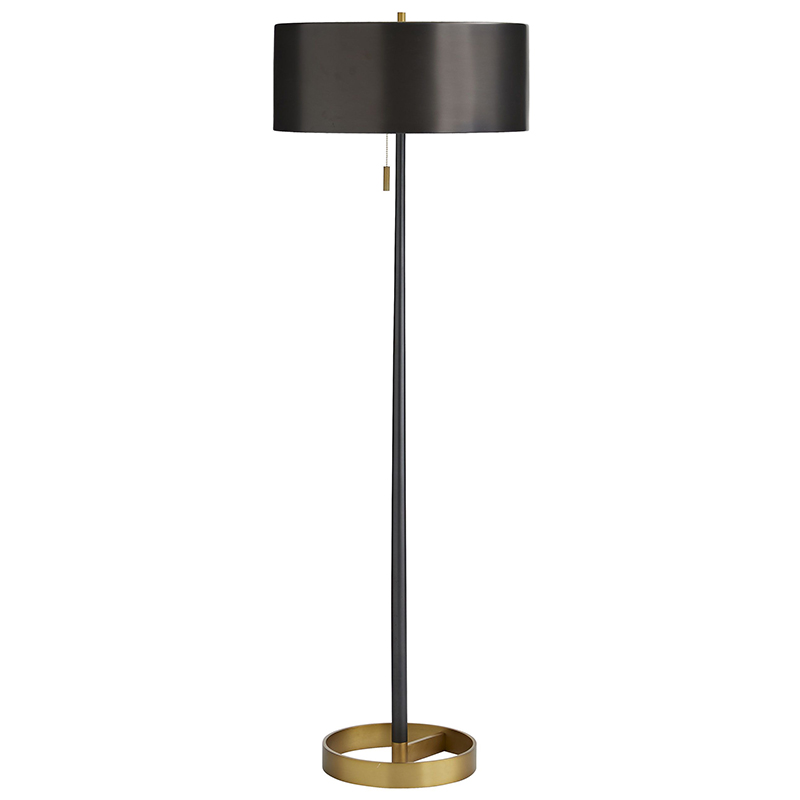 Торшер Arteriors VIOLETTA FLOOR LAMP Black Латунь Черный в Екатеринбурге | Loft Concept 