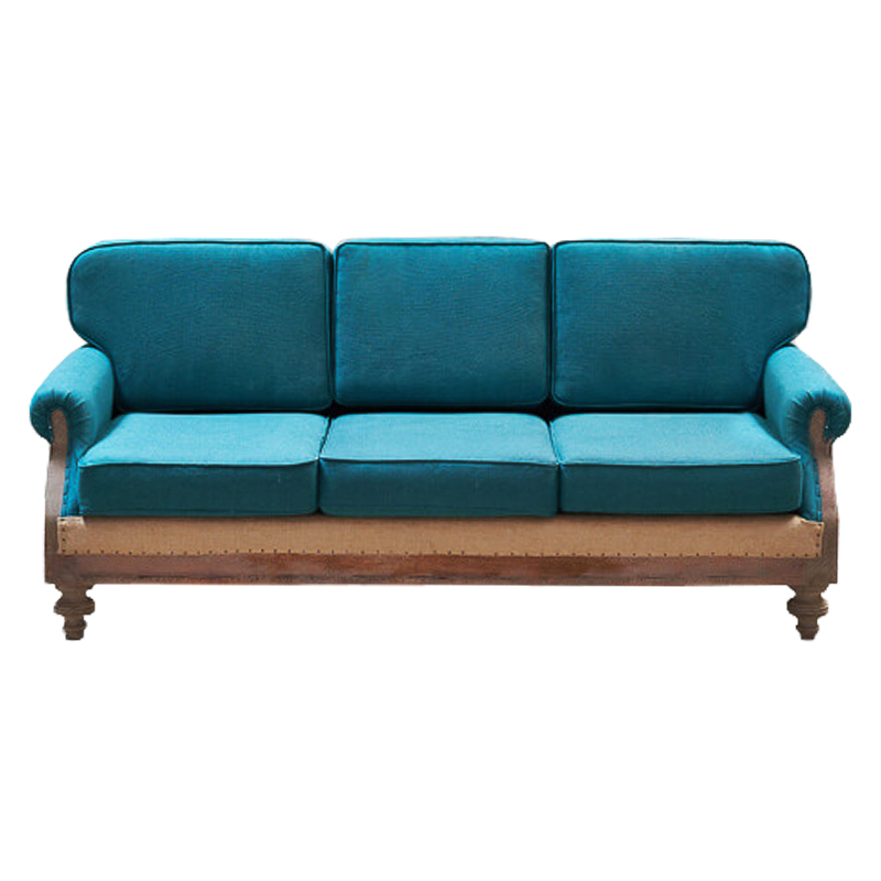 Диван Deconstructed Sofa turquoise Linen triple Коричневый Бирюзовый в Екатеринбурге | Loft Concept 