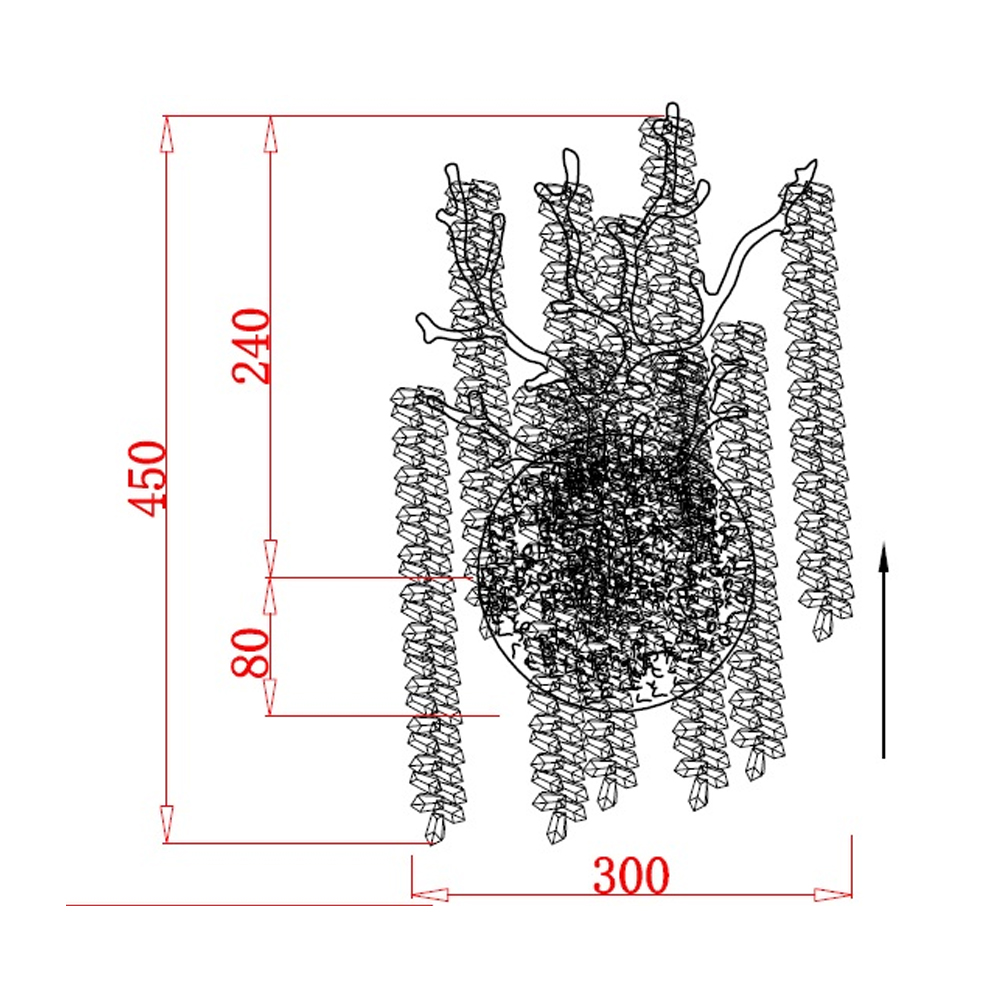 Бра на ветвистым серебрянном каркасе со стеклянными подвесами Raceme в Екатеринбурге
