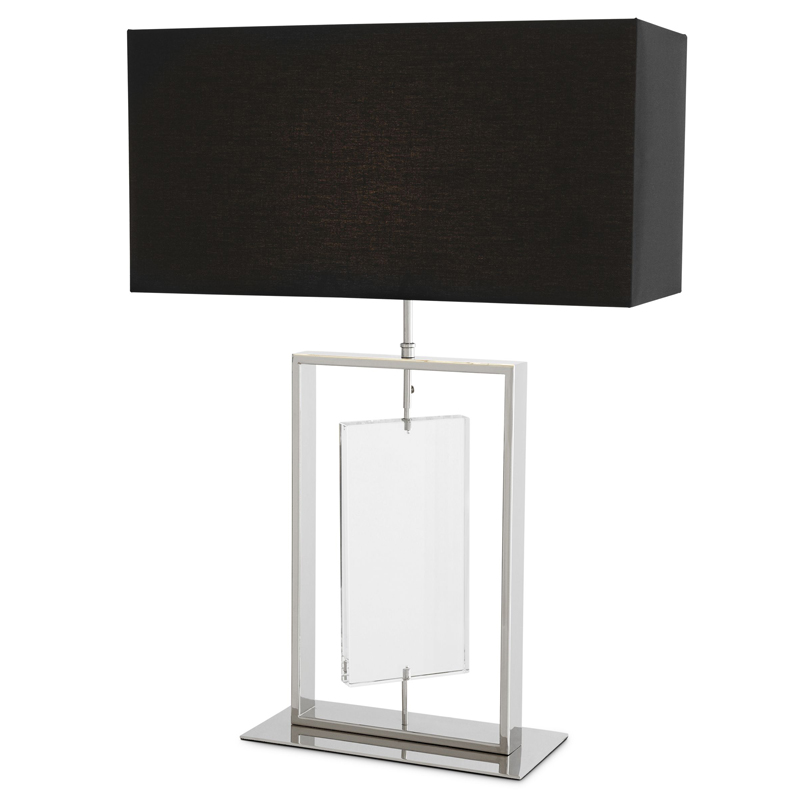 Настольная лампа Eichholtz Table Lamp Forum Никель Черный Прозрачный в Екатеринбурге | Loft Concept 