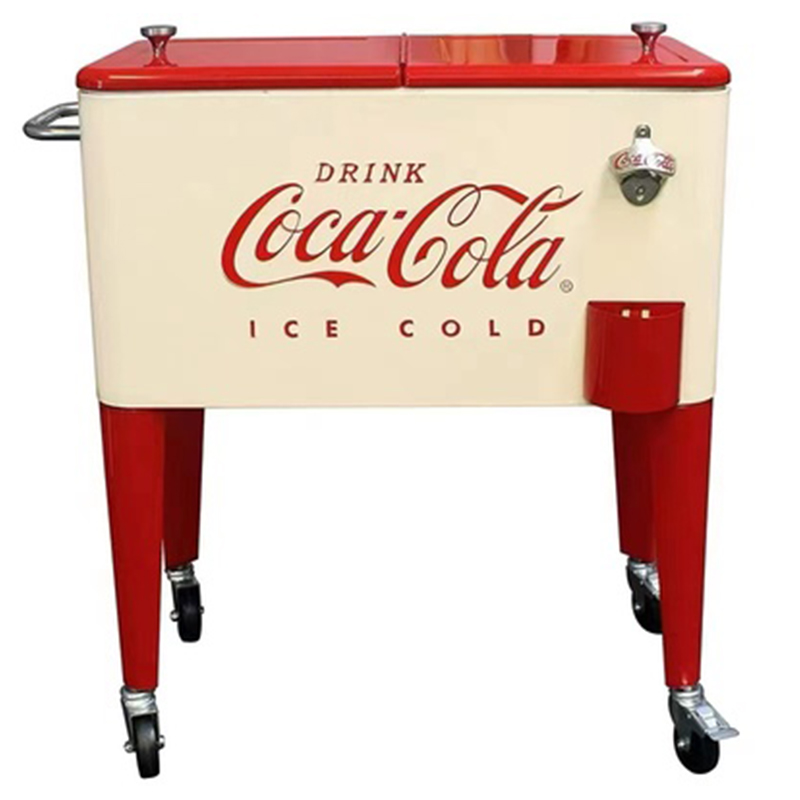 Куллер Retro Metal Coca-Cola Cooler Красный (Red) Бежевый в Екатеринбурге | Loft Concept 