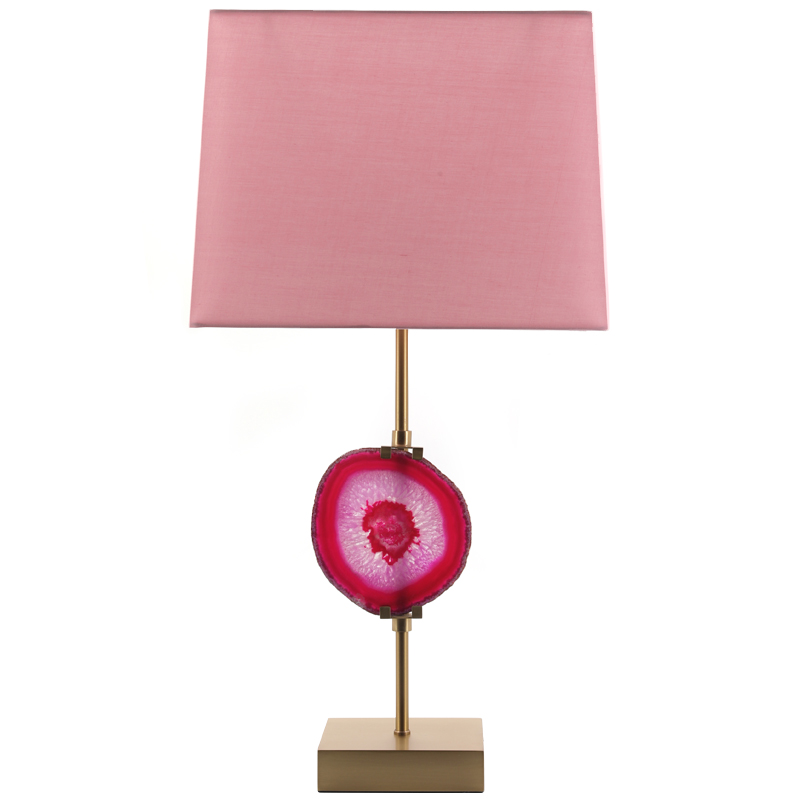 Настольная лампа Pink Agate Design Table Lamp Розовый Латунь в Екатеринбурге | Loft Concept 