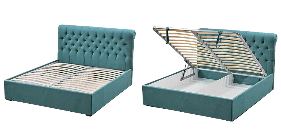 Кровать Turquoise Capitone Bed Кровать Turquoise Capitone Bed - Loft-Concept в Екатеринбурге
