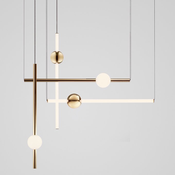 Подвесной светильник lee broom ORION GLOBE LIGHT 66 Глянцевое золото Белый в Екатеринбурге | Loft Concept 