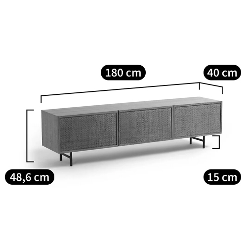 ТВ-тумба с декором из ротанга Pansy Rattan TV Stand в Екатеринбурге