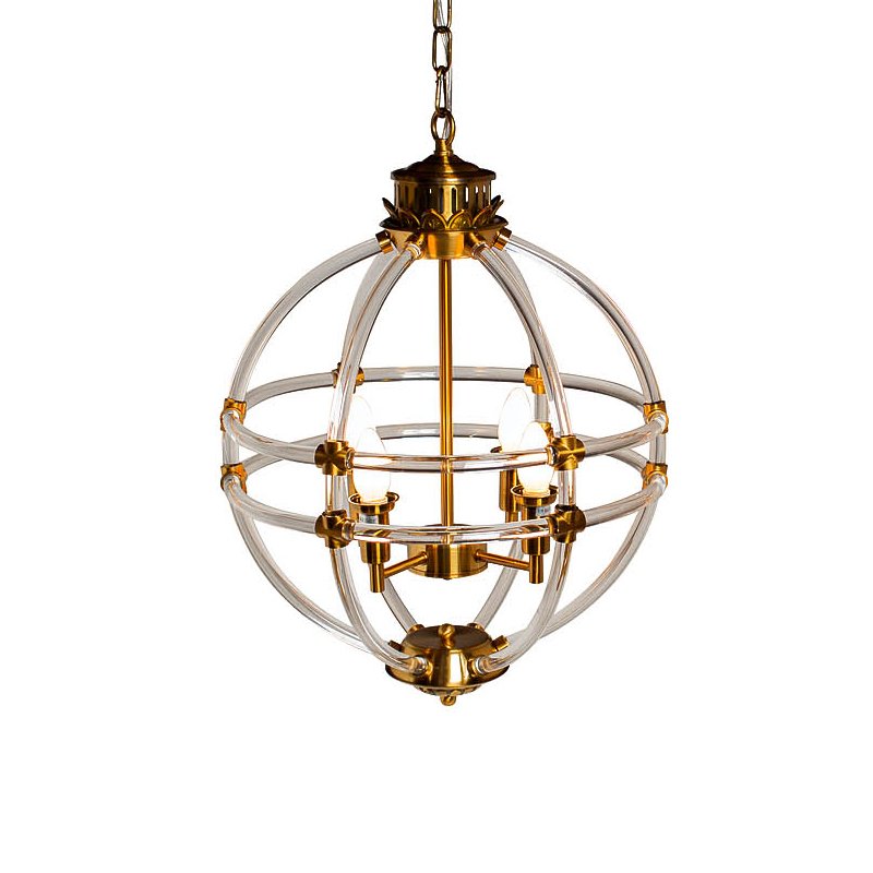 Люстра Eichholtz Chandelier Impero Gold Золотой Прозрачный в Екатеринбурге | Loft Concept 