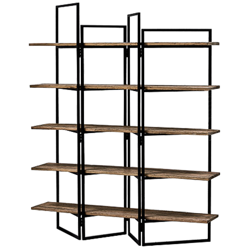 Стеллаж Luigi Loft Rack Черный Коричневый в Екатеринбурге | Loft Concept 