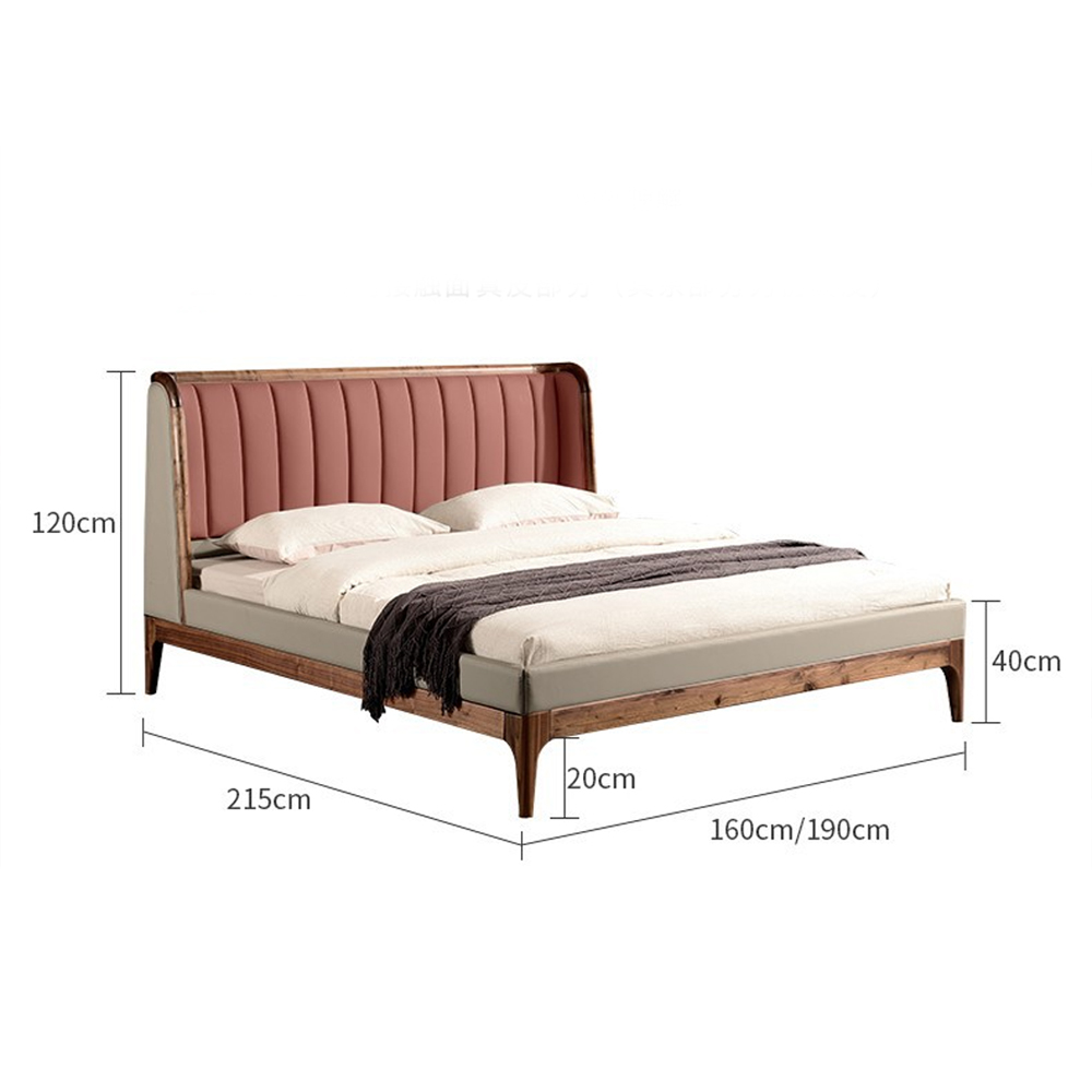 Кровать двуспальная с мягким изголовьем Moon Walnut Bed в Екатеринбурге