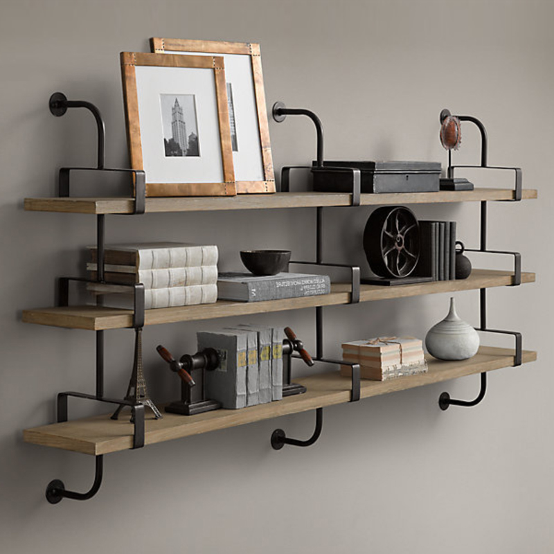 Полка из Дуба RH SHELVING & LEDGES 150 см Графит в Екатеринбурге | Loft Concept 