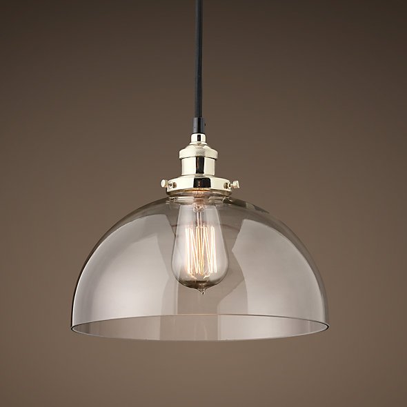 Подвесной светильник 20th C. Factory Filament Clear Glass Dome Pendant nickel Хром в Екатеринбурге | Loft Concept 