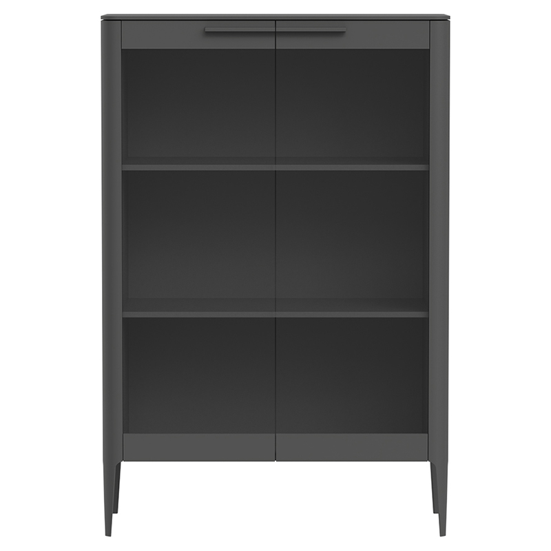 Витрина темно-серая с 2-мя стеклянными дверцами и 3-мя полками Type  Серый в Екатеринбурге | Loft Concept 