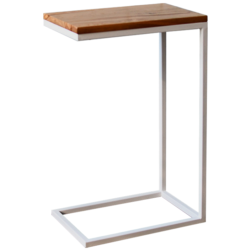 Приставной стол Hanson White Industrial Metal Rust Side Table Светлый дуб Белый в Екатеринбурге | Loft Concept 