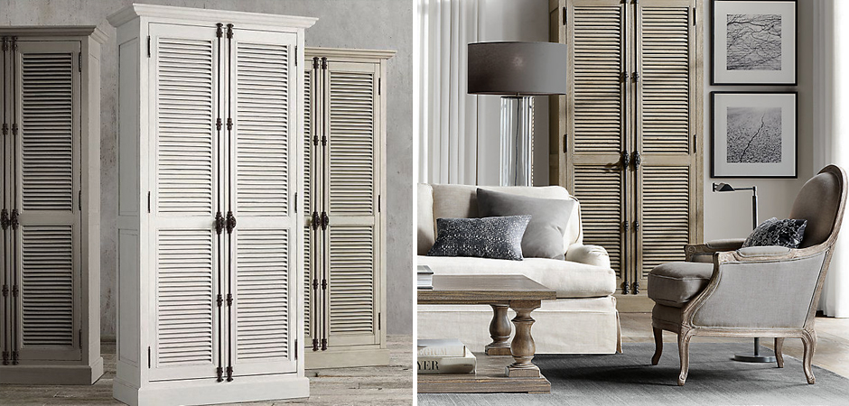 RH Shutter Double-Door Cabinet Шкаф с реечными дверями дуб RH Shutter Double-Door Cabinet Шкаф с реечными дверями дуб - Loft-Concept в Екатеринбурге