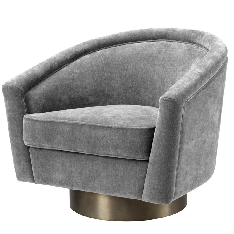 Кресло Eichholtz Swivel Chair Catene Grey Серый матовое золото в Екатеринбурге | Loft Concept 