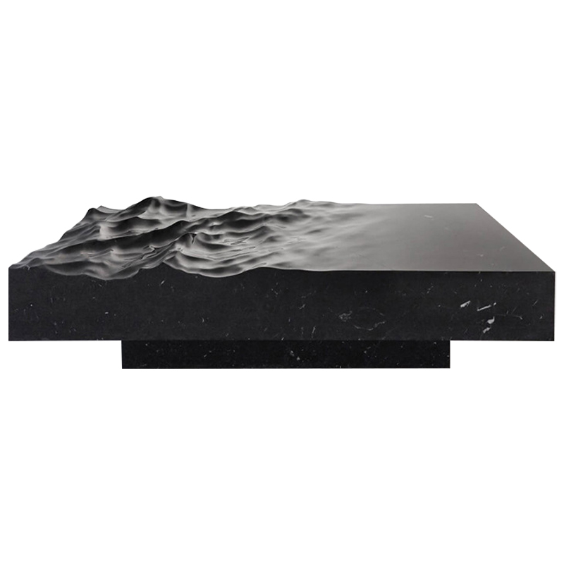 Дизайнерский журнальный стол Mathieu Lehanneur Sculpts Ocean Memories Square Black Черный Мрамор Nero в Екатеринбурге | Loft Concept 