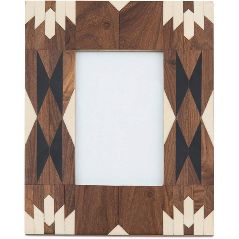 Фоторамка кость Brown Indian Wood Bone Inlay photo frame Бежевый Коричневый в Екатеринбурге | Loft Concept 