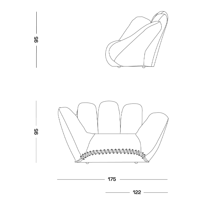 Дизайнерское кресло в форме руки Poltronova Joe Jeans Armchair в Екатеринбурге