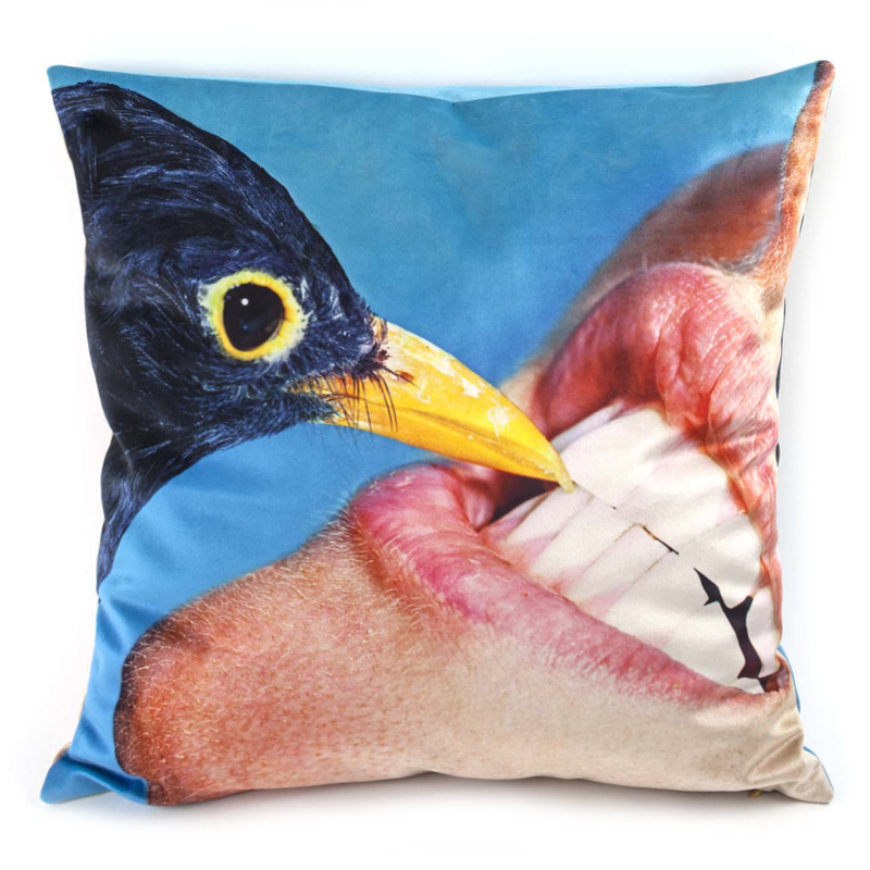 Подушка Seletti Cushion Crow Design Toiletpaper Голубой в Екатеринбурге | Loft Concept 