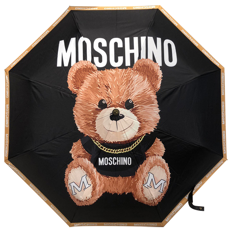 Зонт раскладной MOSCHINO дизайн 005 Черный цвет Черный Коричневый в Екатеринбурге | Loft Concept 