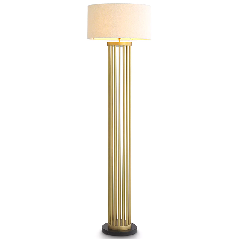 Торшер Eichholtz Floor Lamp Condo Brass Латунь Белый в Екатеринбурге | Loft Concept 