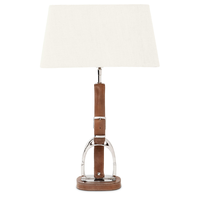 Настольная лампа Eichholtz Table Lamp Olympia Equestrian Никель Коричневый Кремовый в Екатеринбурге | Loft Concept 