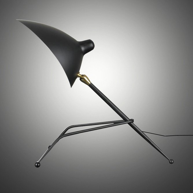 Настольная лампа Serge Mouille Tripod Desk Lamp Черный в Екатеринбурге | Loft Concept 