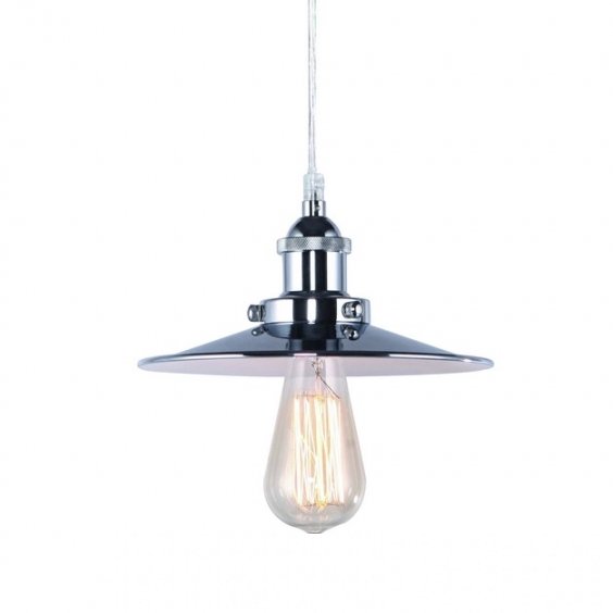 Подвесной светильник 20TH C. Factory Filament Metal Single Pendant Хром в Екатеринбурге | Loft Concept 