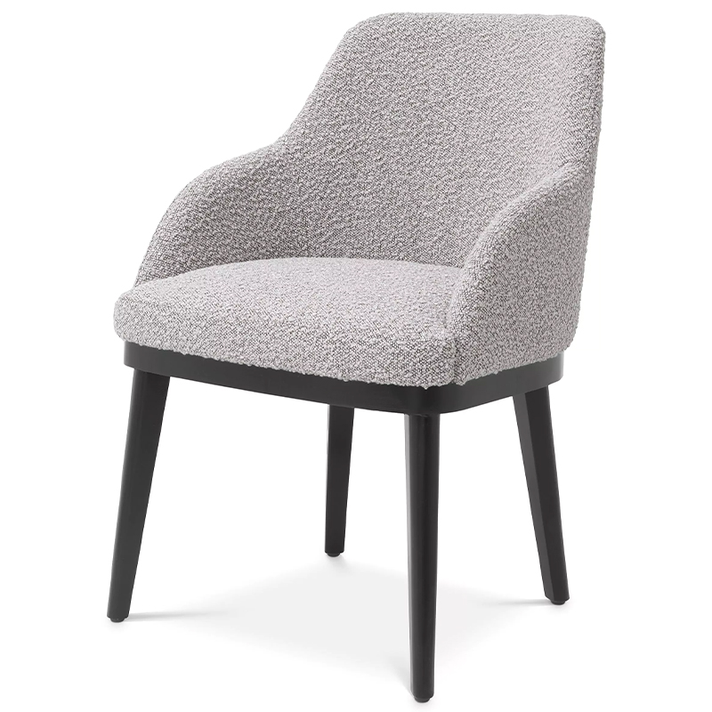 Стул Eichholtz Dining Chair Costa Boucle Grey Серый Черный в Екатеринбурге | Loft Concept 