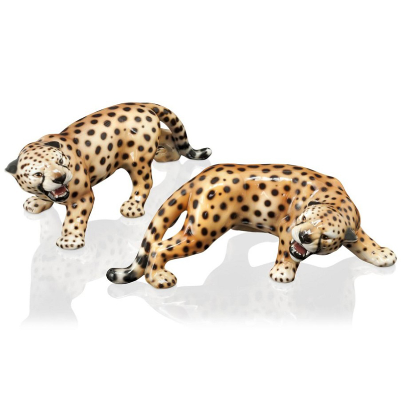 Статуэтки Abhika Cheetah Set 2 Pcs Коричневый Черный в Екатеринбурге | Loft Concept 