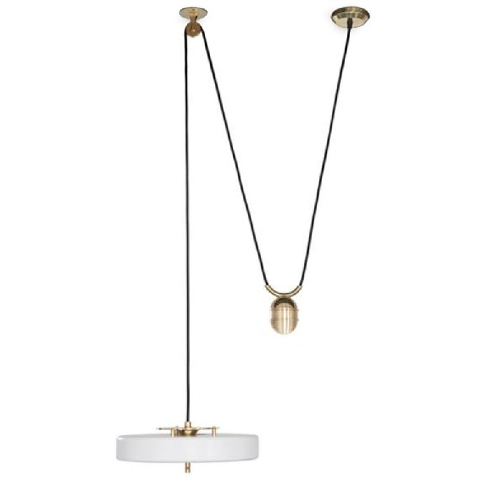 Светильник белый BERT FRANK REVOLVE RISE FALL PENDANT  Золотой Белый в Екатеринбурге | Loft Concept 