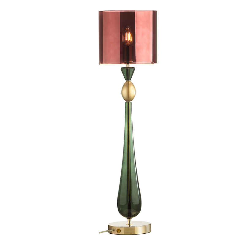 Настольная лампа Roser Burgundy Green Table Lamp Бургундский красный Золотой Зеленый в Екатеринбурге | Loft Concept 