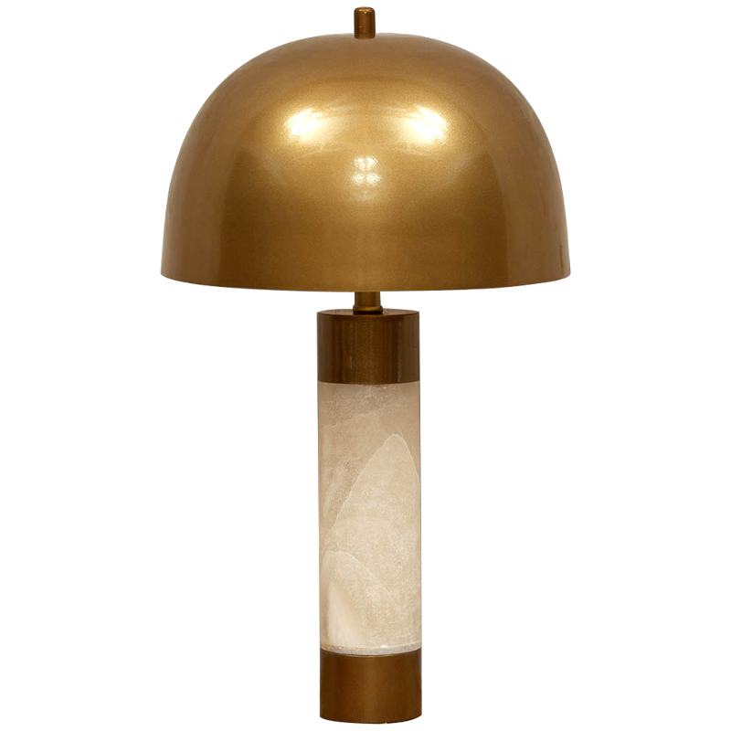 Настольная лампа с металлическим абажуром Gabriela Brass Table Lamp Латунь Бежевый в Екатеринбурге | Loft Concept 