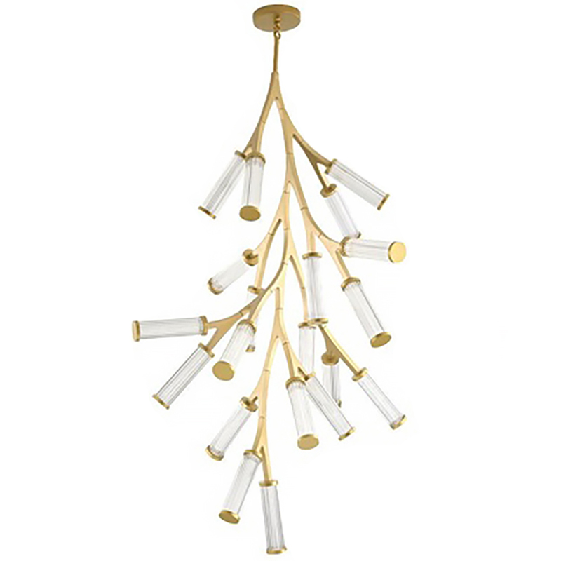 Люстра Cylinder Branches Chandelier Gold Vertical 20 Золотой Прозрачный в Екатеринбурге | Loft Concept 