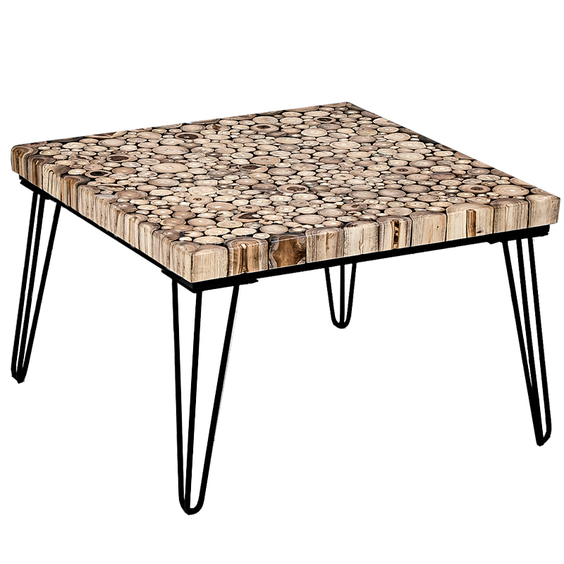 Кофейный стол Tree Cuts square coffee table Коричневый Черный в Екатеринбурге | Loft Concept 