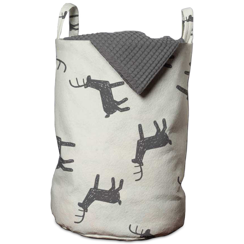 Корзина Deer Pattern Basket Белый Серый в Екатеринбурге | Loft Concept 