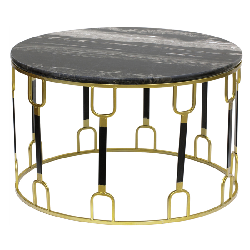 Приставной стол Dorius Side Table black marble Латунь Черный Черный Мрамор Nero в Екатеринбурге | Loft Concept 