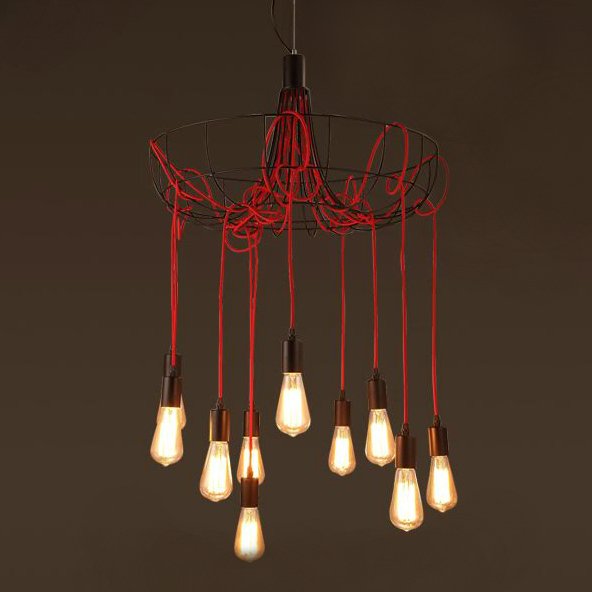 Люстра Blood Wire Chandelier Red 10 Красный Черный в Екатеринбурге | Loft Concept 