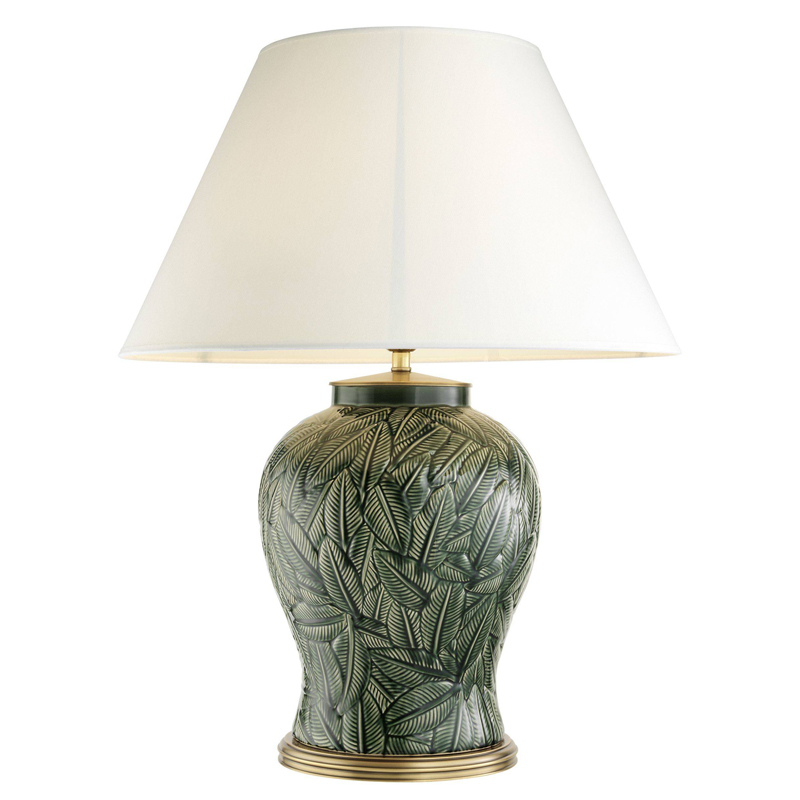 Настольная лампа Eichholtz Table Lamp Cyprus Белый Зеленый Латунь Античная полированная в Екатеринбурге | Loft Concept 