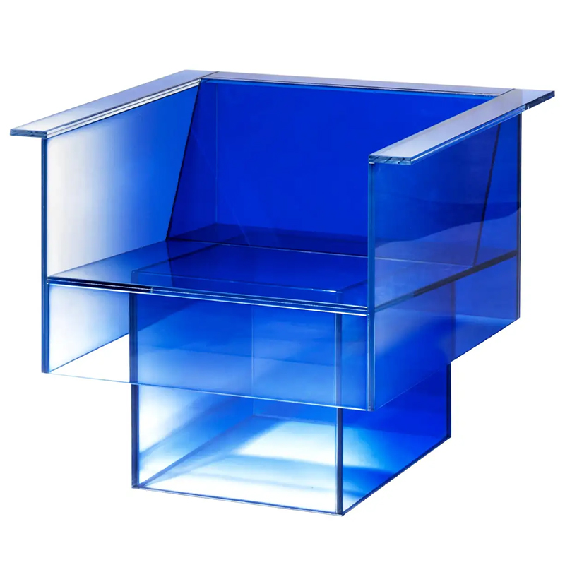 Дизайнерское Кресло Null Blue Glass Clear Armchair by Studio Buzao Прозрачный Синий Сапфирово-синий в Екатеринбурге | Loft Concept 