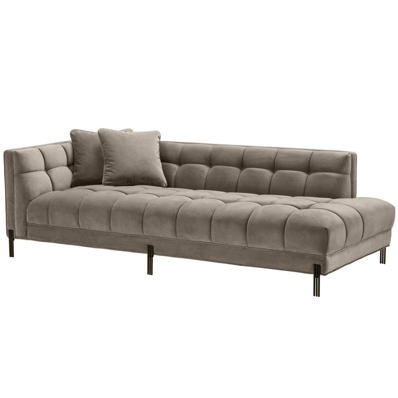 Кушетка Eichholtz Lounge Sofa Sienna Left greige Бежево-серый Темная бронза в Екатеринбурге | Loft Concept 