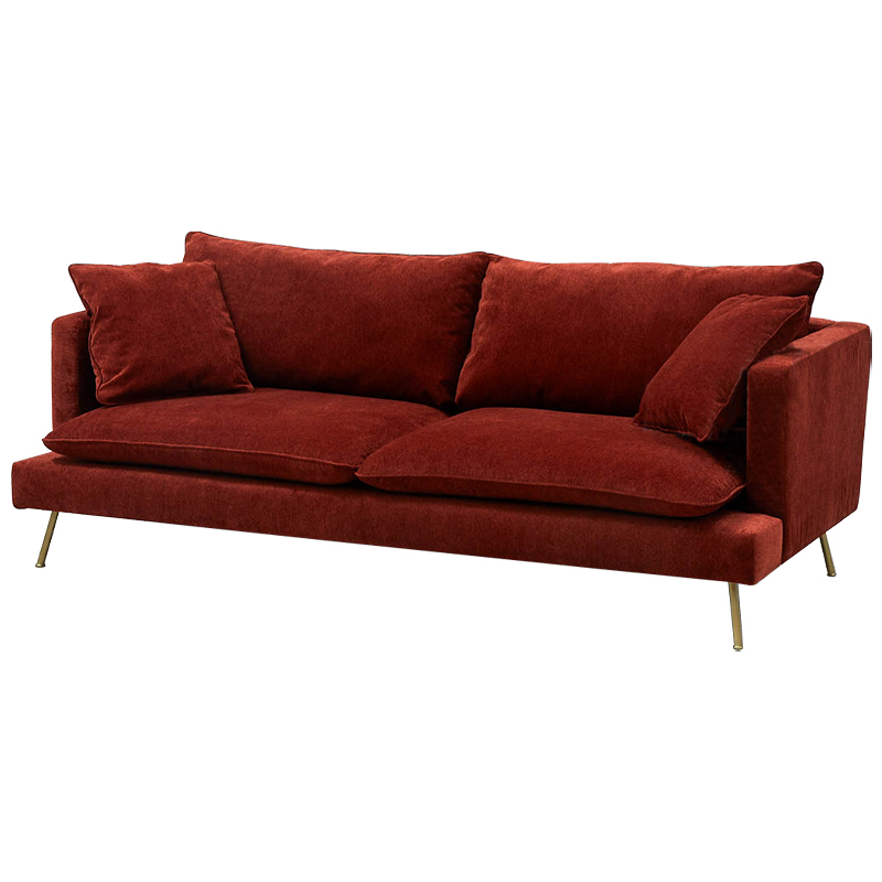 Диван Lambert Sofa Red Красный Красный Золотой в Екатеринбурге | Loft Concept 