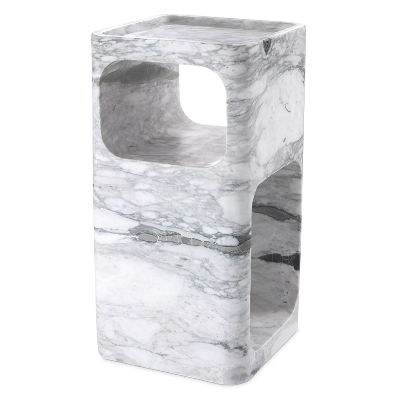 Приставной стол Eichholtz Side Table Adler Marble Белый Мрамор Bianco в Екатеринбурге | Loft Concept 