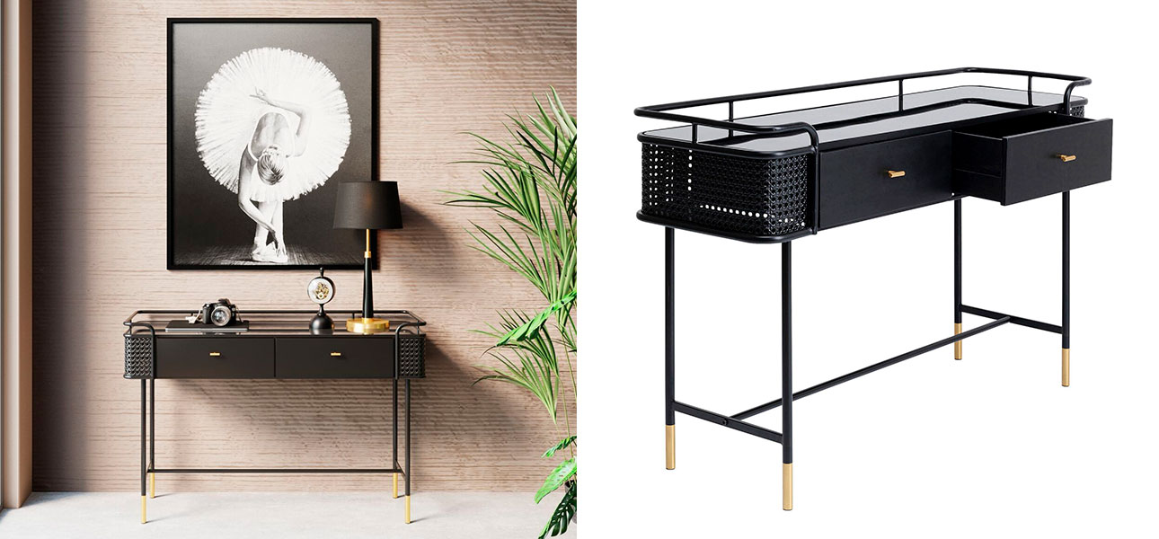 Консоль черная Damian - фото