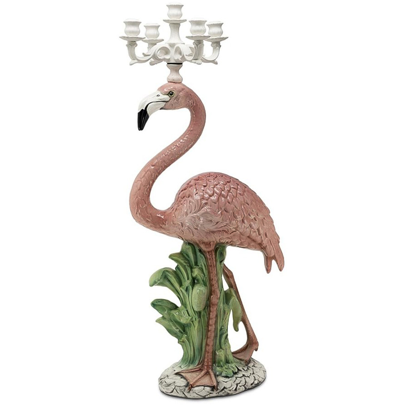 Подсвечник Candleholder Flamingo Bisc Розовый Зеленый Белый в Екатеринбурге | Loft Concept 